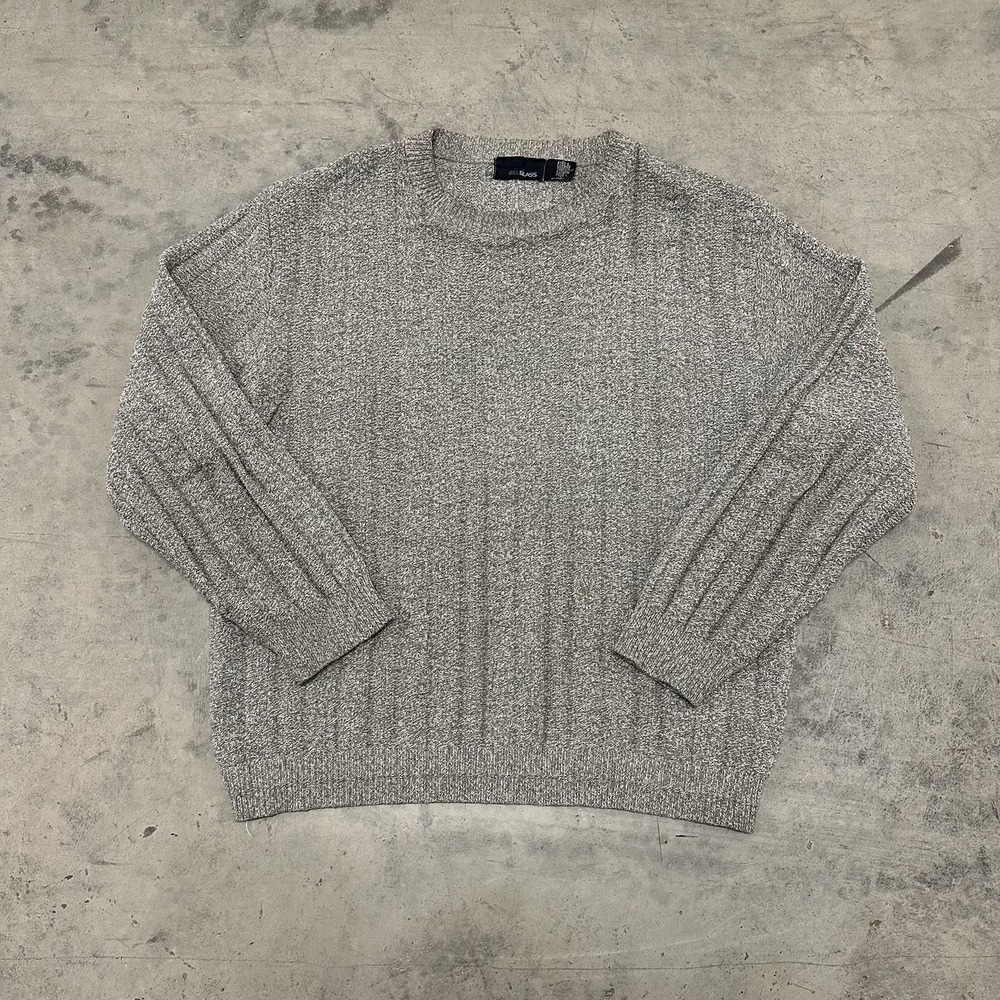 Vintage Bill Blass Sweater Mens Large Gray Heavy‎ Knit Made in USA